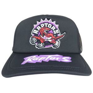 Toronto Raptors‎ Mitchell & Ness NBA Trucker Hat Cap 3D Logo Bill Logo Black NWT